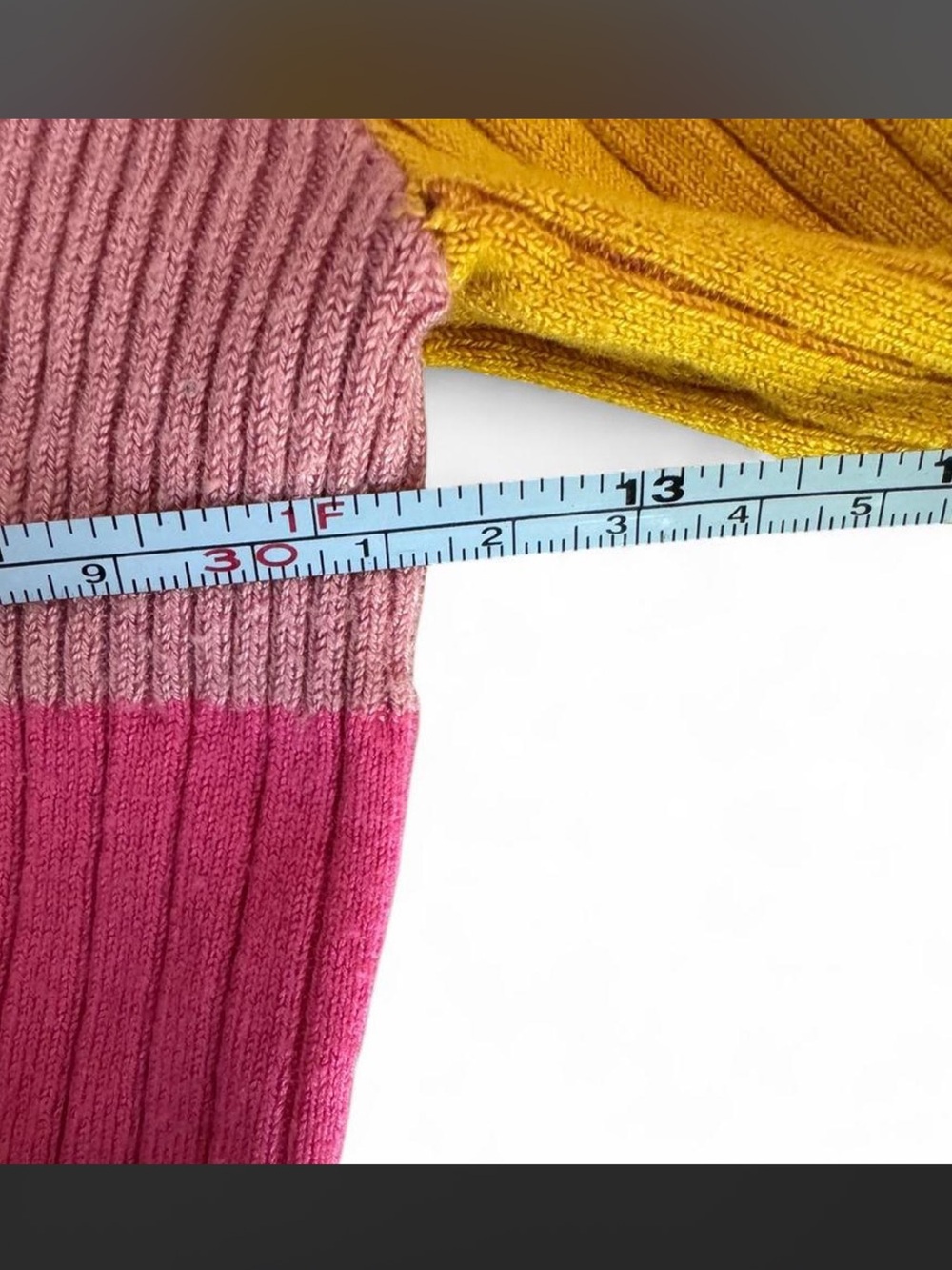 Colorblock Ribbed Cropped Top - Pink & Yellow - Picture 3 of 4